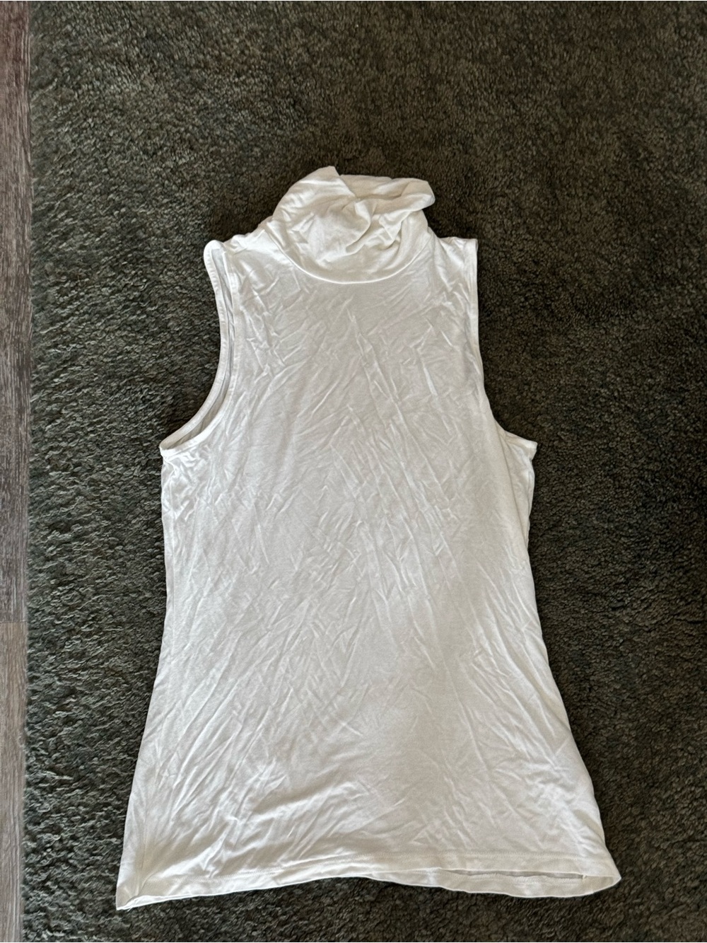 H&M White Sleeveless Turtleneck Tank Top